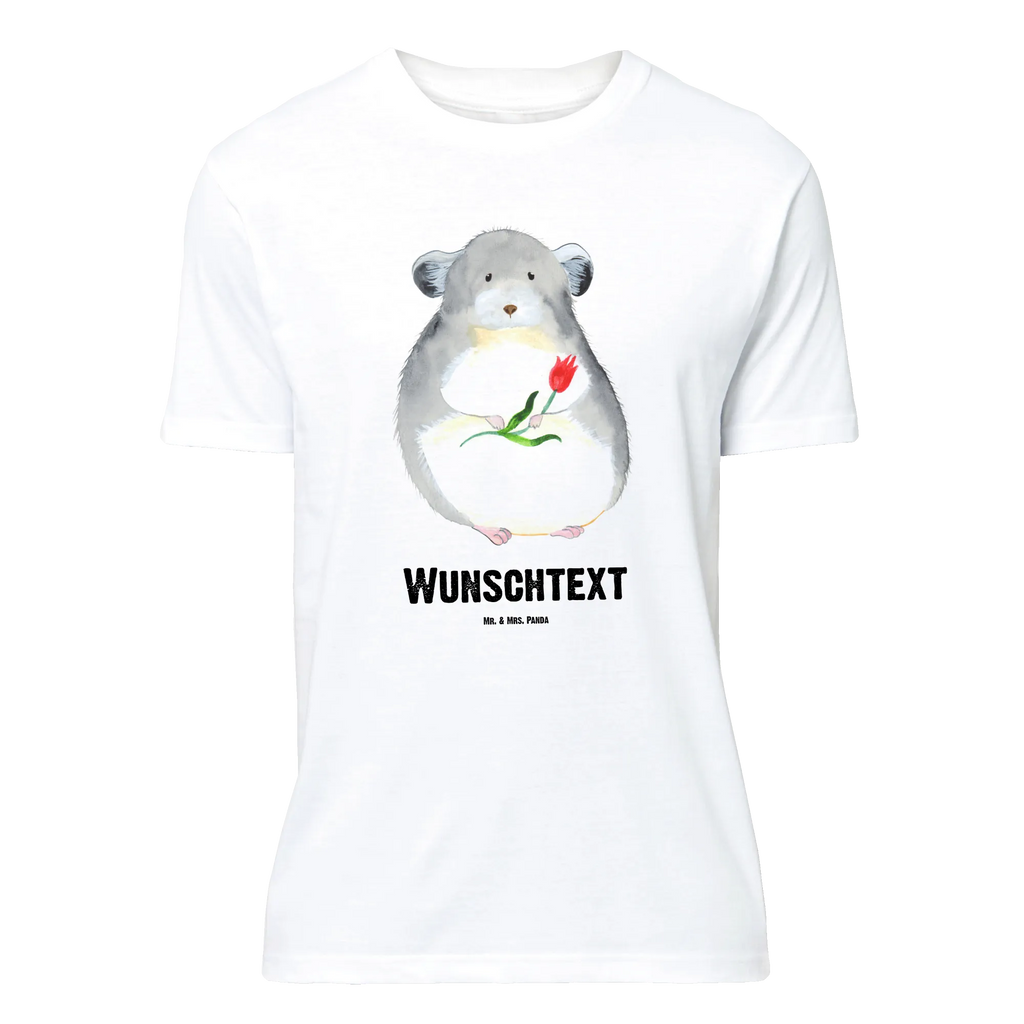 Personalisiertes T-Shirt Chinchilla mit Blume T-Shirt Personalisiert, T-Shirt mit Namen, T-Shirt mit Aufruck, Männer, Frauen, Wunschtext, Bedrucken, Tiermotive, Gute Laune, lustige Sprüche, Tiere, Chinchilla, Chinchillas, Liebeskummer, Kummer, Depressionen, traurig sein, Chaos, Glücklichsein, Büro, Büroalltag