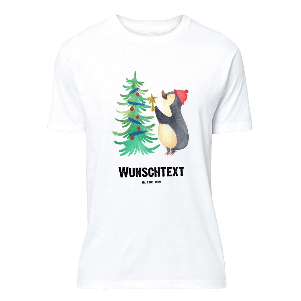 Personalisiertes T-Shirt Pinguin Weihnachtsbaum T-Shirt Personalisiert, T-Shirt mit Namen, T-Shirt mit Aufruck, Männer, Frauen, Wunschtext, Bedrucken, Winter, Weihnachten, Weihnachtsdeko, Nikolaus, Advent, Heiligabend, Wintermotiv, Pinguin