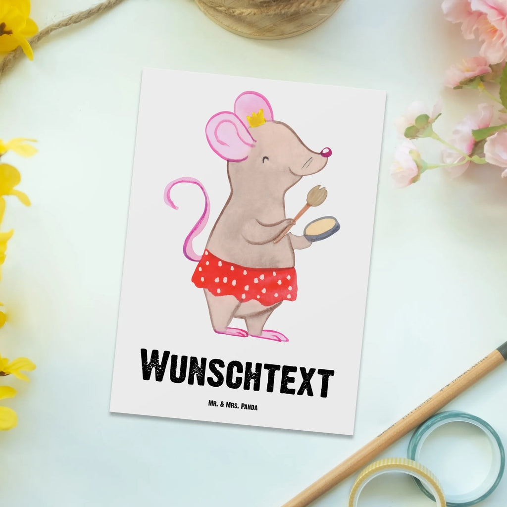 Personalisierte Postkarte Visagistin mit Herz Postkarte mit Namen, Postkarte bedrucken, Postkarte mit Wunschtext, Postkarte personalisierbar, Geschenkkarte mit Namen, Grußkarte mit Namen, Karte mit Namen, Einladung mit Namen, Ansichtskarte mit Namen, Geschenkkarte mit Wunschtext, Grußkarte mit Wunschtext, Karte mit Wunschtext, Einladung mit Wunschtext, Ansichtskarte mit Wunschtext, Beruf, Ausbildung, Jubiläum, Abschied, Rente, Kollege, Kollegin, Geschenk, Schenken, Arbeitskollege, Mitarbeiter, Firma, Danke, Dankeschön, Kosmetikerin, Make Up Artist, Maskenbildnerin, Visagistin, Beauty Salon, Kosmetikstudio, Eröffnung