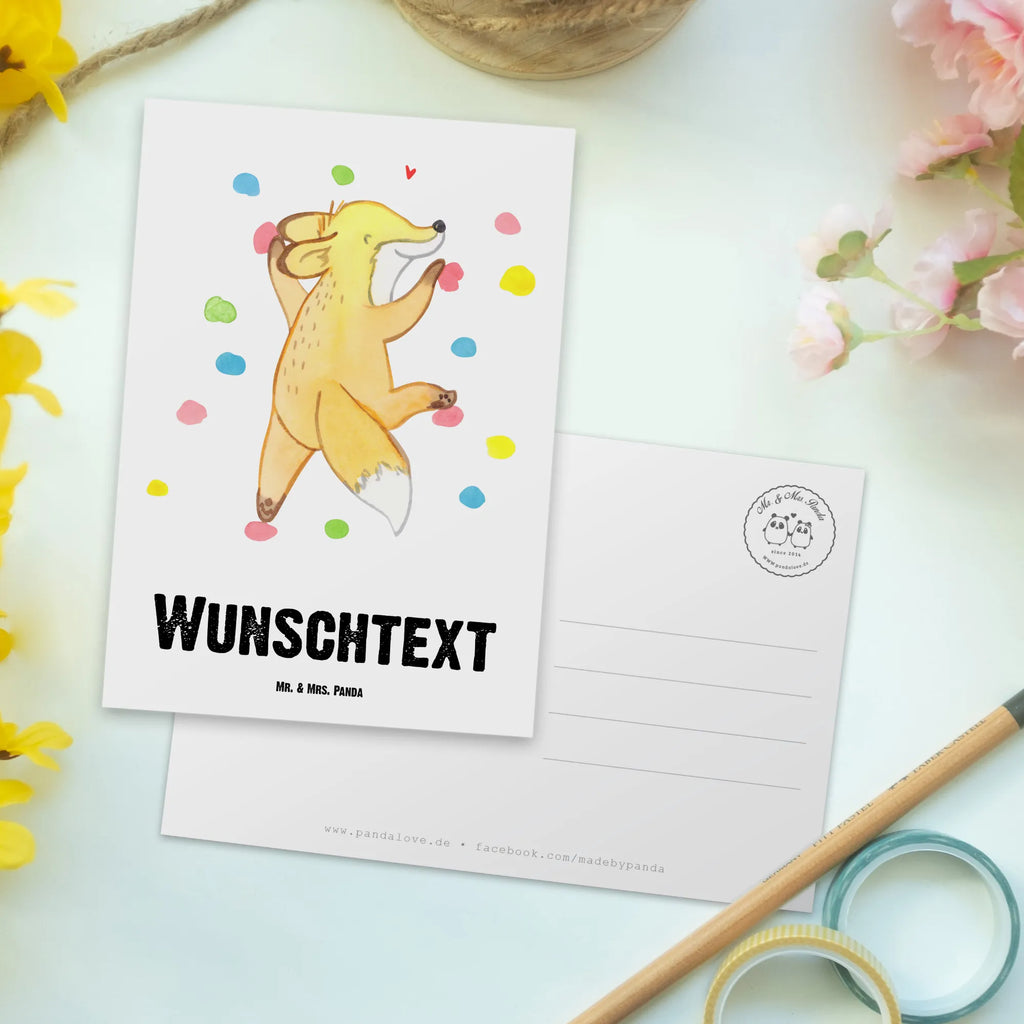 Personalisierte Postkarte Fuchs Bouldern Postkarte mit Namen, Postkarte bedrucken, Postkarte mit Wunschtext, Postkarte personalisierbar, Geschenkkarte mit Namen, Grußkarte mit Namen, Karte mit Namen, Einladung mit Namen, Ansichtskarte mit Namen, Geschenkkarte mit Wunschtext, Grußkarte mit Wunschtext, Karte mit Wunschtext, Einladung mit Wunschtext, Ansichtskarte mit Wunschtext, Geschenk, Sport, Sportart, Hobby, Schenken, Danke, Dankeschön, Auszeichnung, Gewinn, Sportler, bouldern, Klettern, Kletterhalle, Boulderhalle