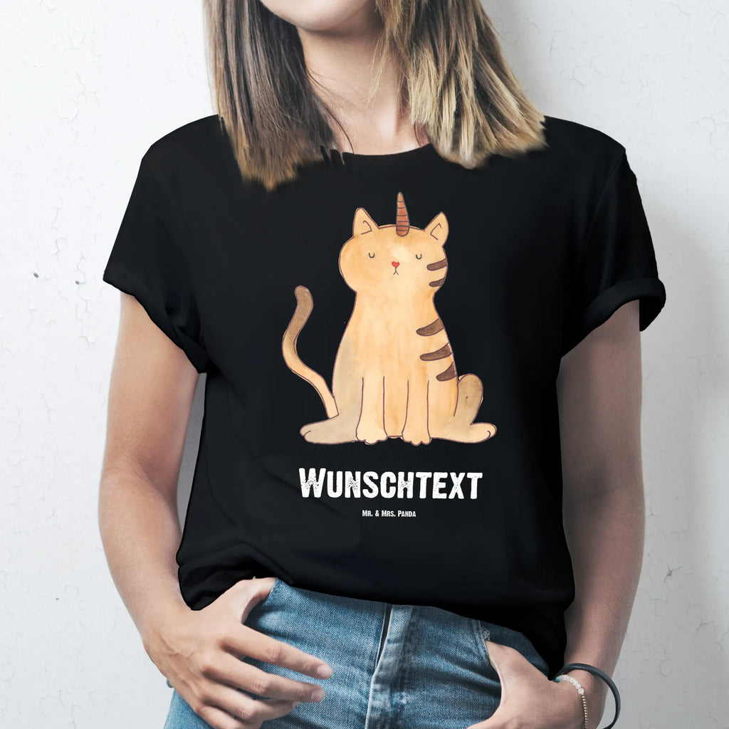 Personalisiertes T-Shirt Einhorn Katze T-Shirt Personalisiert, T-Shirt mit Namen, T-Shirt mit Aufruck, Männer, Frauen, Wunschtext, Bedrucken, Einhorn, Einhörner, Einhorn Deko, Unicorn, Katzer, Mieze, Regenbogen, Glitzer, Einhornpower, Erwachsenwerden, Katze, Katzenhorn, Einhornkatze, Kittyhorn