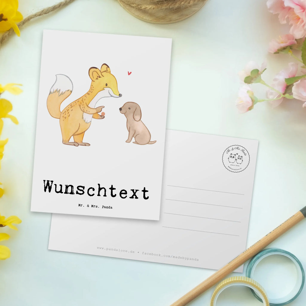 Personalisierte Postkarte Fuchs Hundetraining Postkarte mit Namen, Postkarte bedrucken, Postkarte mit Wunschtext, Postkarte personalisierbar, Geschenkkarte mit Namen, Grußkarte mit Namen, Karte mit Namen, Einladung mit Namen, Ansichtskarte mit Namen, Geschenkkarte mit Wunschtext, Grußkarte mit Wunschtext, Karte mit Wunschtext, Einladung mit Wunschtext, Ansichtskarte mit Wunschtext, Geschenk, Sport, Sportart, Hobby, Schenken, Danke, Dankeschön, Auszeichnung, Gewinn, Sportler, Hundetraining, Hundeerziehung, Hundeschule, Welpenschule, Hundeprüfung