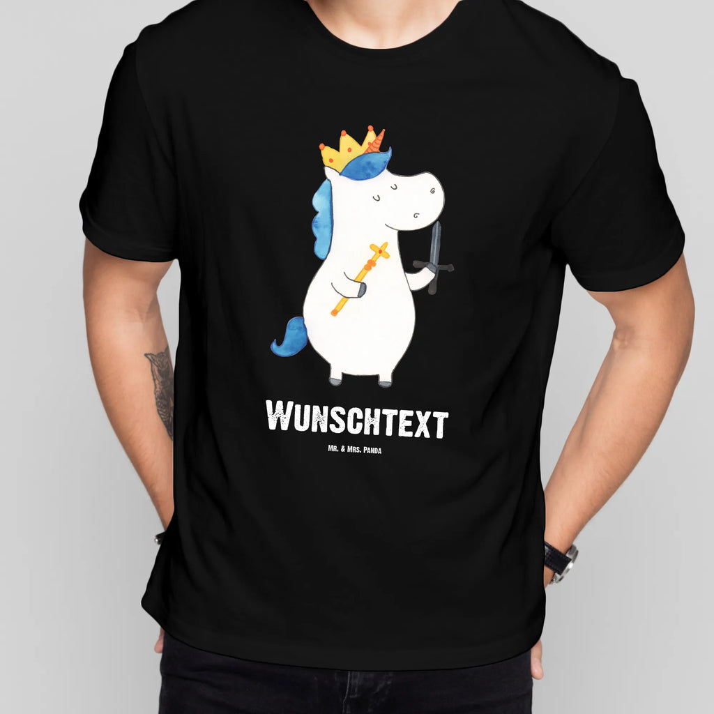 Personalisiertes T-Shirt Einhorn König mit Schwert T-Shirt Personalisiert, T-Shirt mit Namen, T-Shirt mit Aufruck, Männer, Frauen, Wunschtext, Bedrucken, Einhorn, Einhörner, Einhorn Deko, Pegasus, Unicorn, König, Ritter, Mittelalter