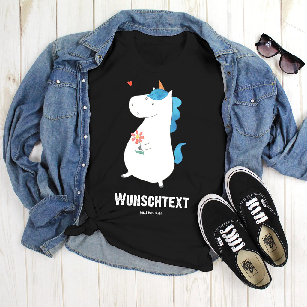 Personalisiertes T-Shirt Einhorn Spaziergang T-Shirt Personalisiert, T-Shirt mit Namen, T-Shirt mit Aufruck, Männer, Frauen, Wunschtext, Bedrucken, Einhorn, Einhörner, Einhorn Deko, Pegasus, Unicorn, Glitzer, Blumen, Spaziergang, Motivation, Gute Laune, Freude, Freundin, Mutter, Schwester