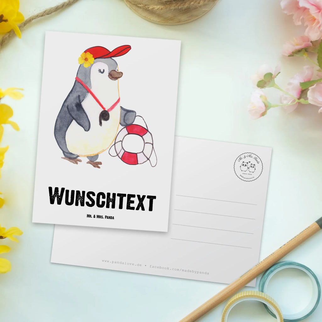 Personalisierte Postkarte Bademeisterin Herz Postkarte mit Namen, Postkarte bedrucken, Postkarte mit Wunschtext, Postkarte personalisierbar, Geschenkkarte mit Namen, Grußkarte mit Namen, Karte mit Namen, Einladung mit Namen, Ansichtskarte mit Namen, Geschenkkarte mit Wunschtext, Grußkarte mit Wunschtext, Karte mit Wunschtext, Einladung mit Wunschtext, Ansichtskarte mit Wunschtext, Beruf, Ausbildung, Jubiläum, Abschied, Rente, Kollege, Kollegin, Geschenk, Schenken, Arbeitskollege, Mitarbeiter, Firma, Danke, Dankeschön, Bademeisterin, Rettungsschwimmerin, Schwimmmeisterin, Schwimmbad, Freibad, Badeanstalt, Schwimmverein, Schwimmschule