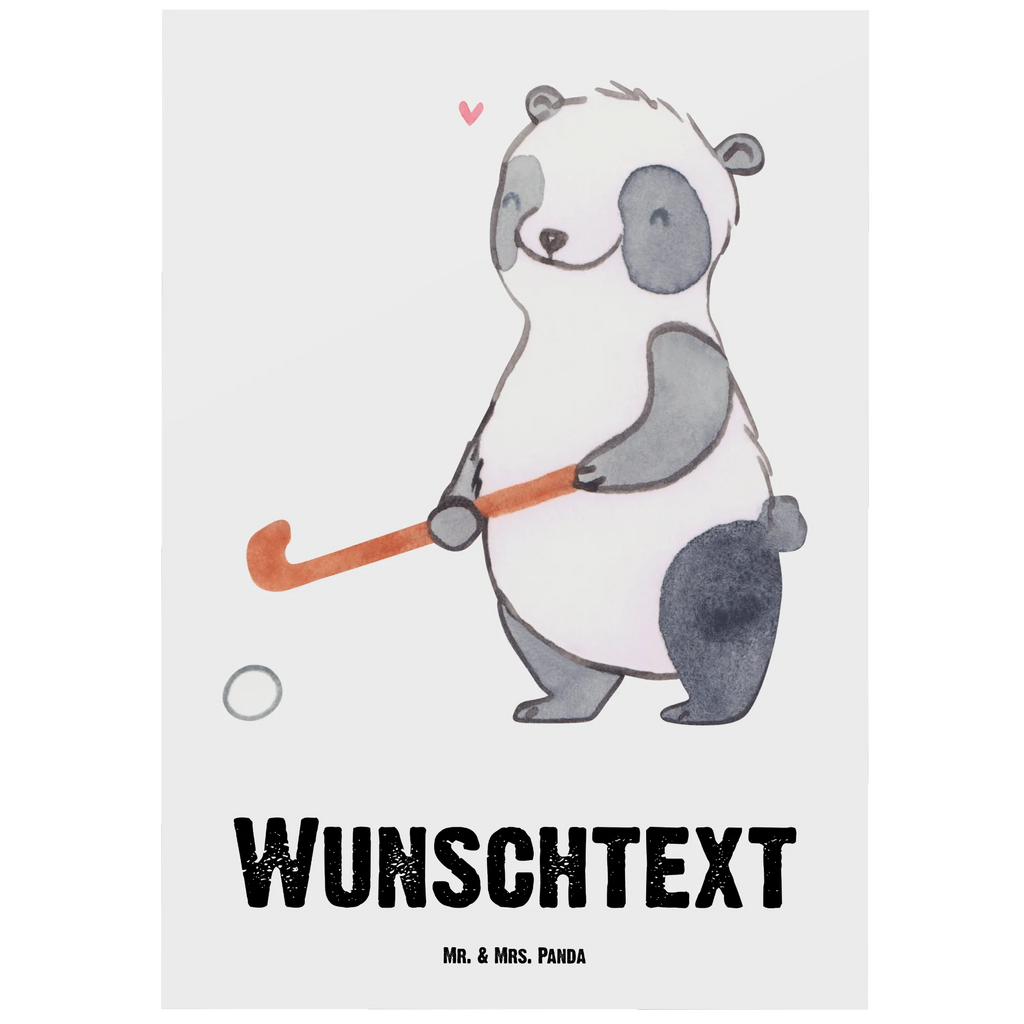 Personalisierte Postkarte Panda Hockey spielen Postkarte mit Namen, Postkarte bedrucken, Postkarte mit Wunschtext, Postkarte personalisierbar, Geschenkkarte mit Namen, Grußkarte mit Namen, Karte mit Namen, Einladung mit Namen, Ansichtskarte mit Namen, Geschenkkarte mit Wunschtext, Grußkarte mit Wunschtext, Karte mit Wunschtext, Einladung mit Wunschtext, Ansichtskarte mit Wunschtext, Geschenk, Sport, Sportart, Hobby, Schenken, Danke, Dankeschön, Auszeichnung, Gewinn, Sportler, Hockey spielen, Feldhockey, Hockeyschläger, Hockey Verein