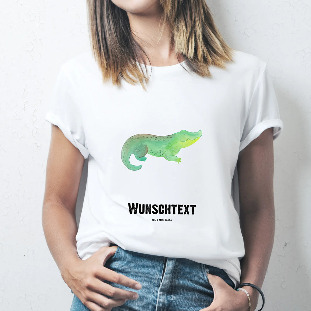 Personalisiertes T-Shirt Krokodil T-Shirt Personalisiert, T-Shirt mit Namen, T-Shirt mit Aufruck, Männer, Frauen, Wunschtext, Bedrucken, Meerestiere, Meer, Urlaub, Krokodil, Krokodile, verrückt sein, spontan sein, Abenteuerlust, Reiselust, Freundin, beste Freundin, Lieblingsmensch