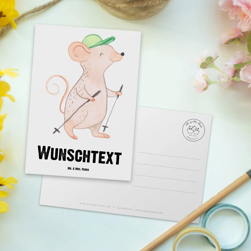 Personalisierte Postkarte Maus Walking Postkarte mit Namen, Postkarte bedrucken, Postkarte mit Wunschtext, Postkarte personalisierbar, Geschenkkarte mit Namen, Grußkarte mit Namen, Karte mit Namen, Einladung mit Namen, Ansichtskarte mit Namen, Geschenkkarte mit Wunschtext, Grußkarte mit Wunschtext, Karte mit Wunschtext, Einladung mit Wunschtext, Ansichtskarte mit Wunschtext, Geschenk, Sport, Sportart, Hobby, Schenken, Danke, Dankeschön, Auszeichnung, Gewinn, Sportler, Walking, Walken, schnelles Gehen, Spazieren gehen