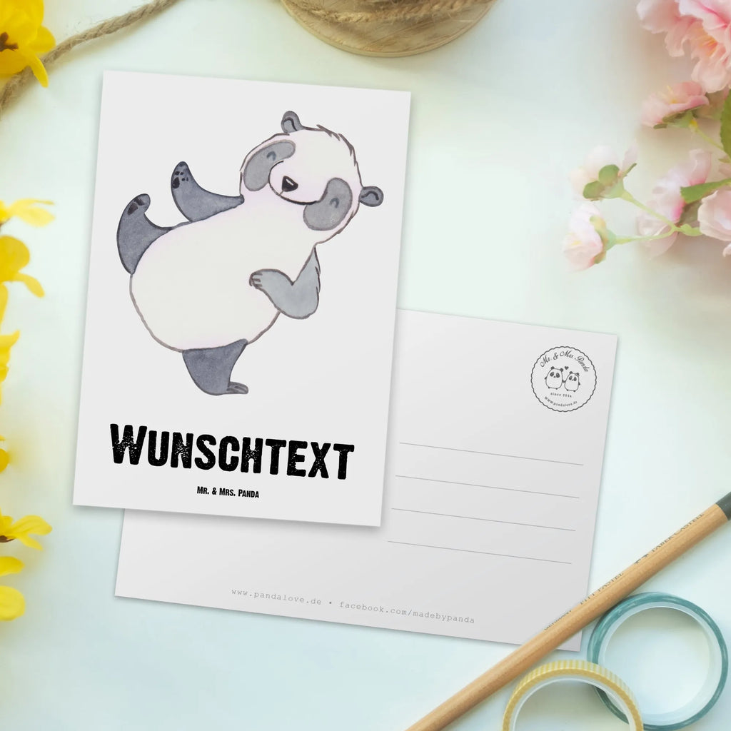 Personalisierte Postkarte Panda Kampfkunst Postkarte mit Namen, Postkarte bedrucken, Postkarte mit Wunschtext, Postkarte personalisierbar, Geschenkkarte mit Namen, Grußkarte mit Namen, Karte mit Namen, Einladung mit Namen, Ansichtskarte mit Namen, Geschenkkarte mit Wunschtext, Grußkarte mit Wunschtext, Karte mit Wunschtext, Einladung mit Wunschtext, Ansichtskarte mit Wunschtext, Geschenk, Sport, Sportart, Hobby, Schenken, Danke, Dankeschön, Auszeichnung, Gewinn, Sportler, Kampfkunst, Kampfsportarten, Selbstverteidigung