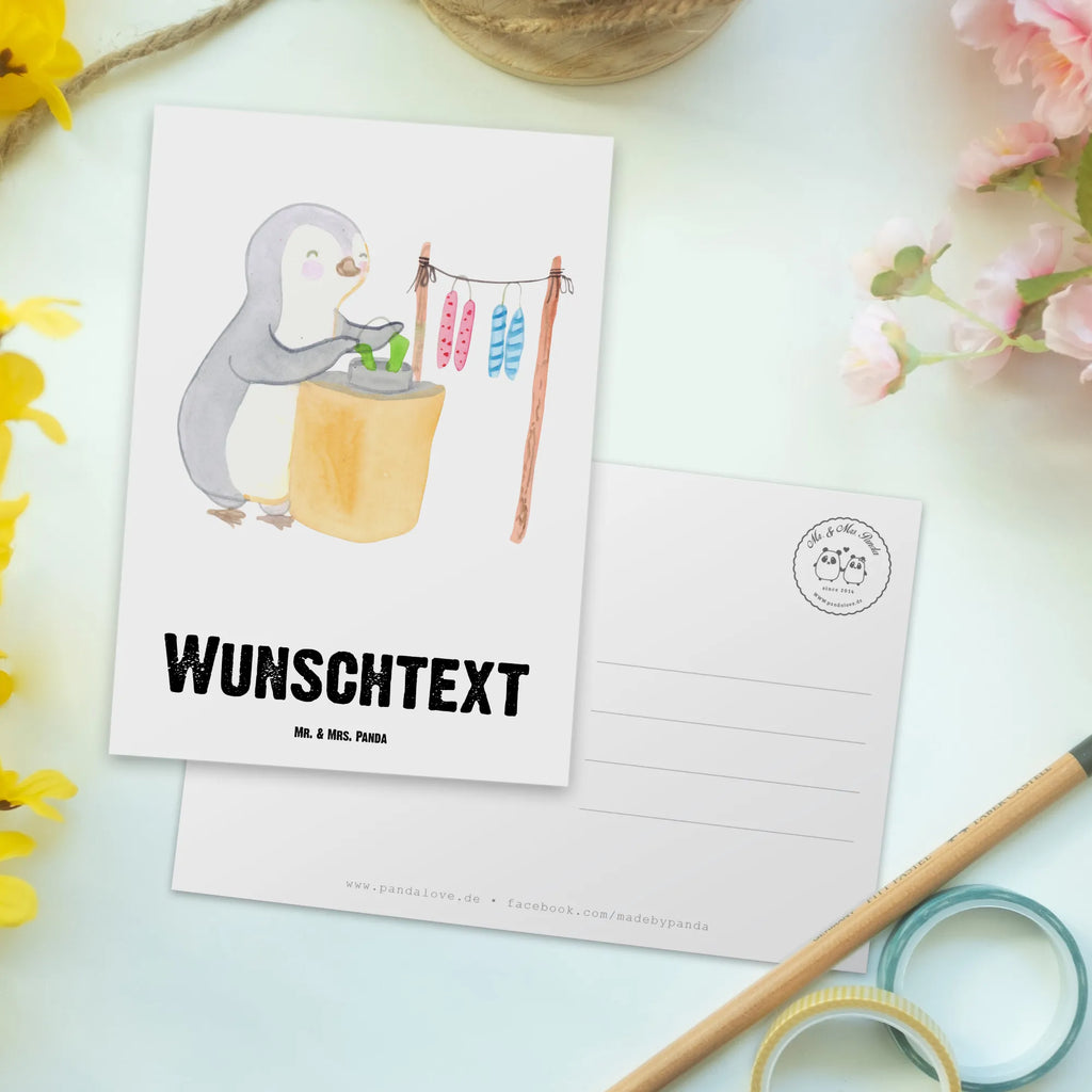 Personalisierte Postkarte Pinguin Kerzenziehen Postkarte mit Namen, Postkarte bedrucken, Postkarte mit Wunschtext, Postkarte personalisierbar, Geschenkkarte mit Namen, Grußkarte mit Namen, Karte mit Namen, Einladung mit Namen, Ansichtskarte mit Namen, Geschenkkarte mit Wunschtext, Grußkarte mit Wunschtext, Karte mit Wunschtext, Einladung mit Wunschtext, Ansichtskarte mit Wunschtext, Geschenk, Sport, Sportart, Hobby, Schenken, Danke, Dankeschön, Auszeichnung, Gewinn, Sportler, Kerzenziehen, Kerzen ziehen. DIY, Deko basteln