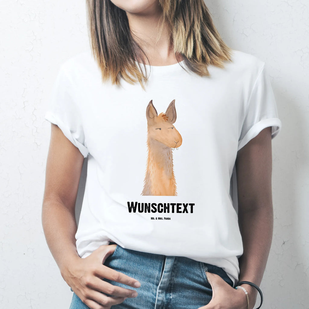 Personalisiertes T-Shirt Lamakopf genervt T-Shirt Personalisiert, T-Shirt mit Namen, T-Shirt mit Aufruck, Männer, Frauen, Wunschtext, Bedrucken, Lama, Alpaka, Lamas, Recht haben, genervt sein, Freundin, beste Freundin, Partnerin, Büro, Büroalltag, Chef, Chefin, Azubi