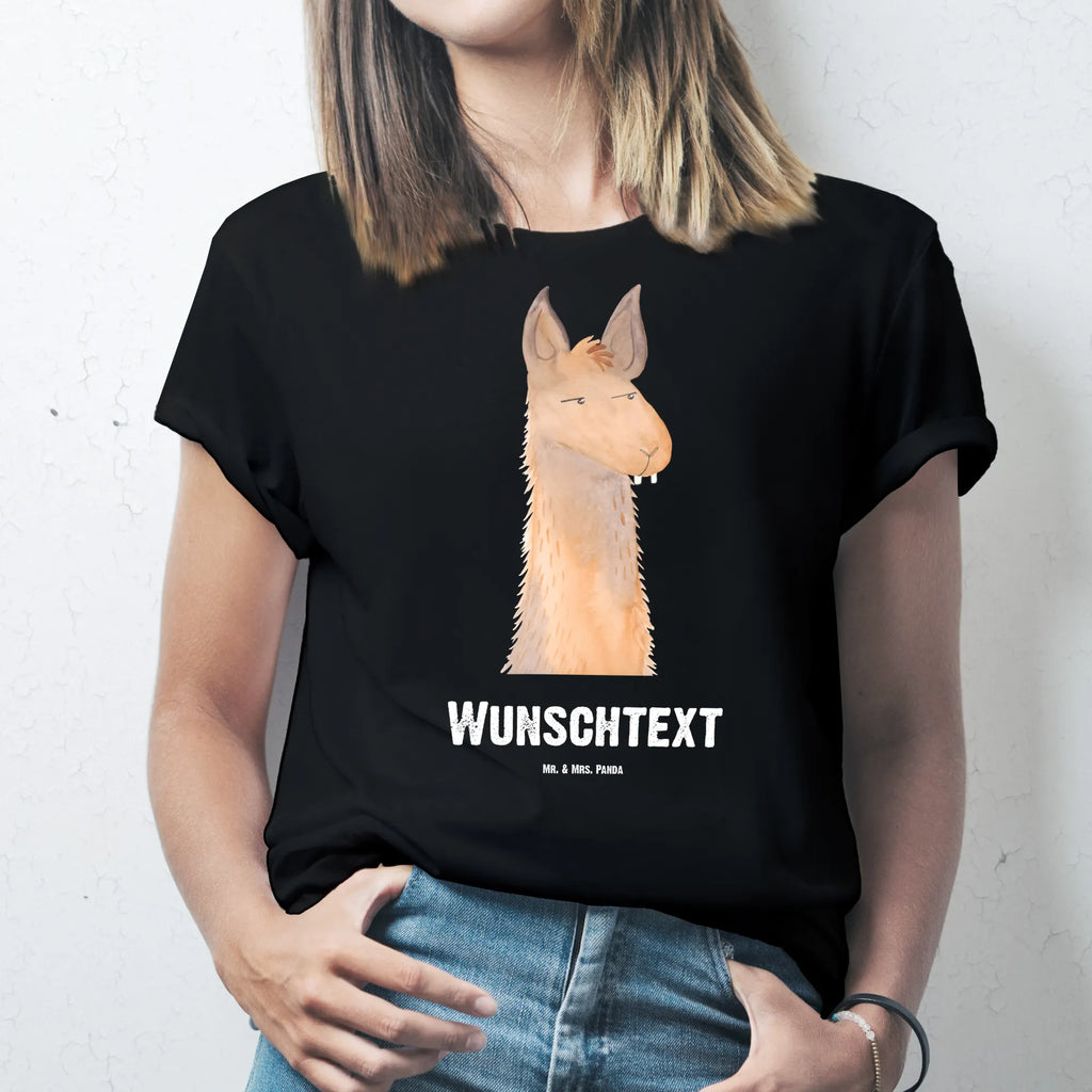 Personalisiertes T-Shirt Lamakopf genervt T-Shirt Personalisiert, T-Shirt mit Namen, T-Shirt mit Aufruck, Männer, Frauen, Wunschtext, Bedrucken, Lama, Alpaka, Lamas, Recht haben, genervt sein, Freundin, beste Freundin, Partnerin, Büro, Büroalltag, Chef, Chefin, Azubi