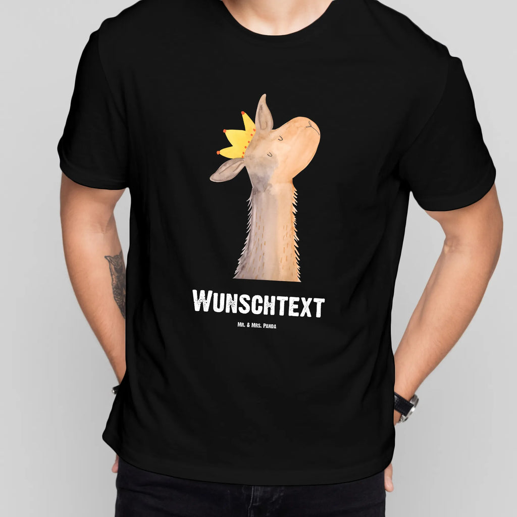 Personalisiertes T-Shirt Lamakopf König T-Shirt Personalisiert, T-Shirt mit Namen, T-Shirt mit Aufruck, Männer, Frauen, Wunschtext, Bedrucken, Lama, Alpaka, Lamas, König, Königin, Freundin, Mama, Papa, Büro Kollege, Kollegin, Chef, Vorgesetzter, Abi, Abitur