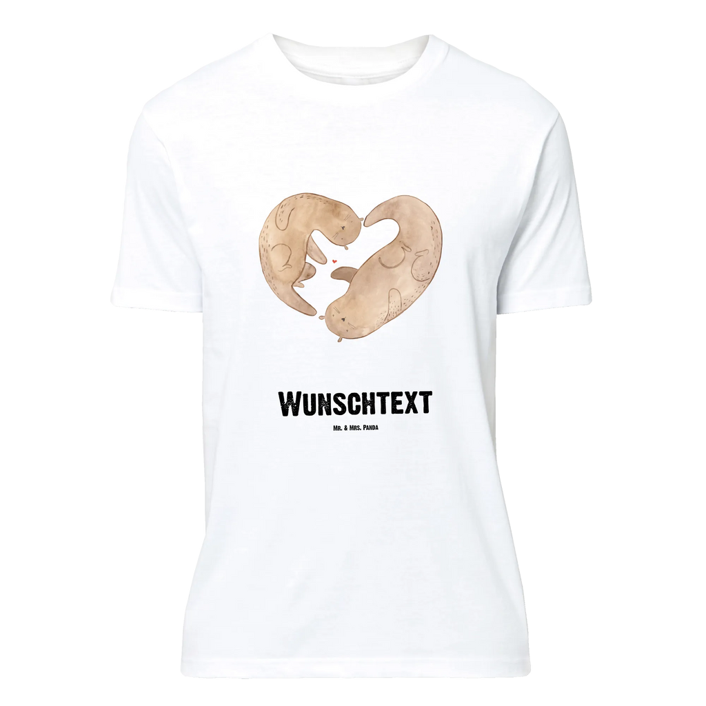 Personalisiertes T-Shirt Otter Herz T-Shirt Personalisiert, T-Shirt mit Namen, T-Shirt mit Aufruck, Männer, Frauen, Wunschtext, Bedrucken, Otter, Fischotter, Seeotter, Liebe, Herz, Liebesbeweis, Liebesgeschenk, Bessere Hälfte, Love you, Jahrestag, Hochzeitstag, Verlobung, gemeinsames Leben