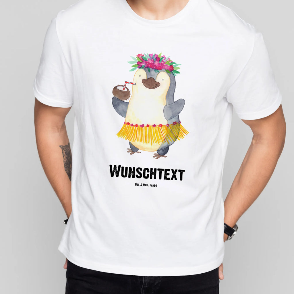 Personalisiertes T-Shirt Pinguin Kokosnuss T-Shirt Personalisiert, T-Shirt mit Namen, T-Shirt mit Aufruck, Männer, Frauen, Wunschtext, Bedrucken, Pinguin, Aloha, Hawaii, Urlaub, Kokosnuss, Pinguine