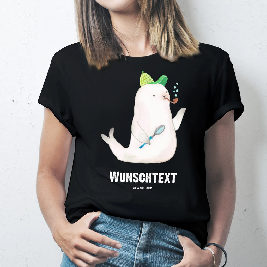 Personalisiertes T-Shirt Robbe Sherlock T-Shirt Personalisiert, T-Shirt mit Namen, T-Shirt mit Aufruck, Männer, Frauen, Wunschtext, Bedrucken, Tiermotive, Gute Laune, lustige Sprüche, Tiere