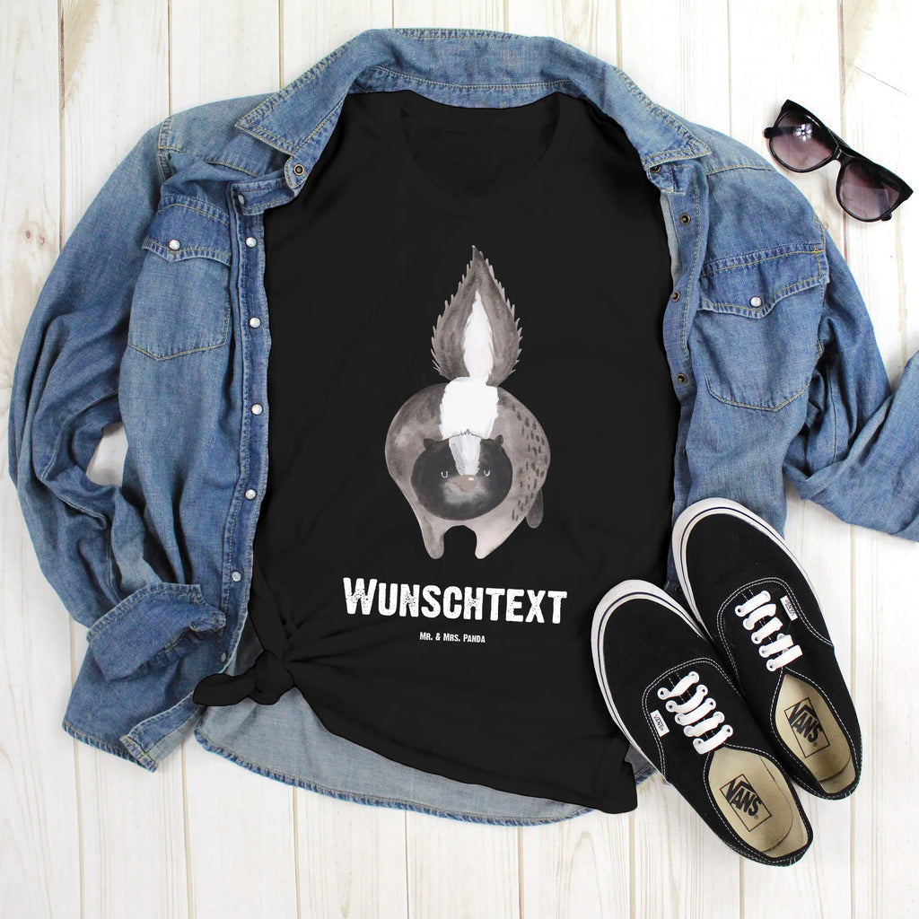 Personalisiertes T-Shirt Stinktier Angriff T-Shirt Personalisiert, T-Shirt mit Namen, T-Shirt mit Aufruck, Männer, Frauen, Wunschtext, Bedrucken, Stinktier, Skunk, Wildtier, Raubtier, Stinker, Stinki, wütend, Drohung