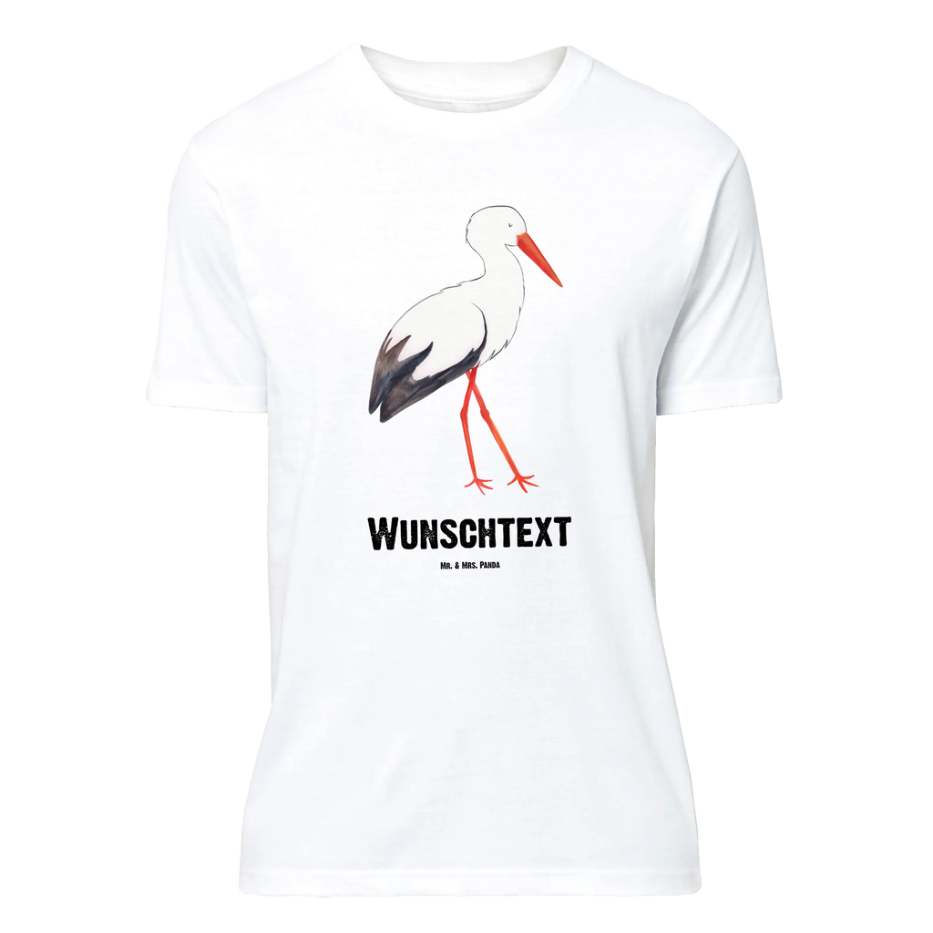 Personalisiertes T-Shirt Storch T-Shirt Personalisiert, T-Shirt mit Namen, T-Shirt mit Aufruck, Männer, Frauen, Wunschtext, Bedrucken, Tiermotive, Gute Laune, lustige Sprüche, Tiere, Storch, Störche, Schwangerschaft, Geburt, Mutter, Mütter, Mutter werden, Schwanger, Babybauch, Baby