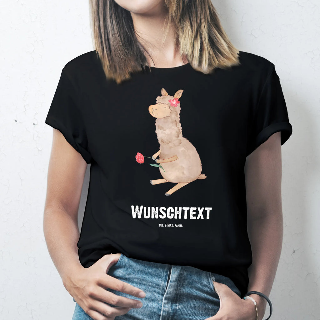 Personalisiertes T-Shirt Alpaka Blume T-Shirt Personalisiert, T-Shirt mit Namen, T-Shirt mit Aufruck, Männer, Frauen, Wunschtext, Bedrucken, Alpaka, Lama, Blume, Lamas, Alpaka Zitat, Alpaka Spruch, Alpaka Dekor, Alpaka Geschenk, Alpaka Dekoration, Alpaka Witz, Motiv Alpaka