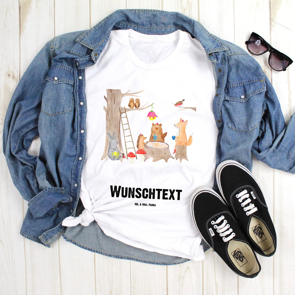 Personalisiertes T-Shirt Waldtiere Picknick T-Shirt Personalisiert, T-Shirt mit Namen, T-Shirt mit Aufruck, Männer, Frauen, Wunschtext, Bedrucken, Tiermotive, Gute Laune, lustige Sprüche, Tiere, Waldtiere, Picknick, Wald, Fuchs, Hase, Igel, Maus, Eichhörnchen