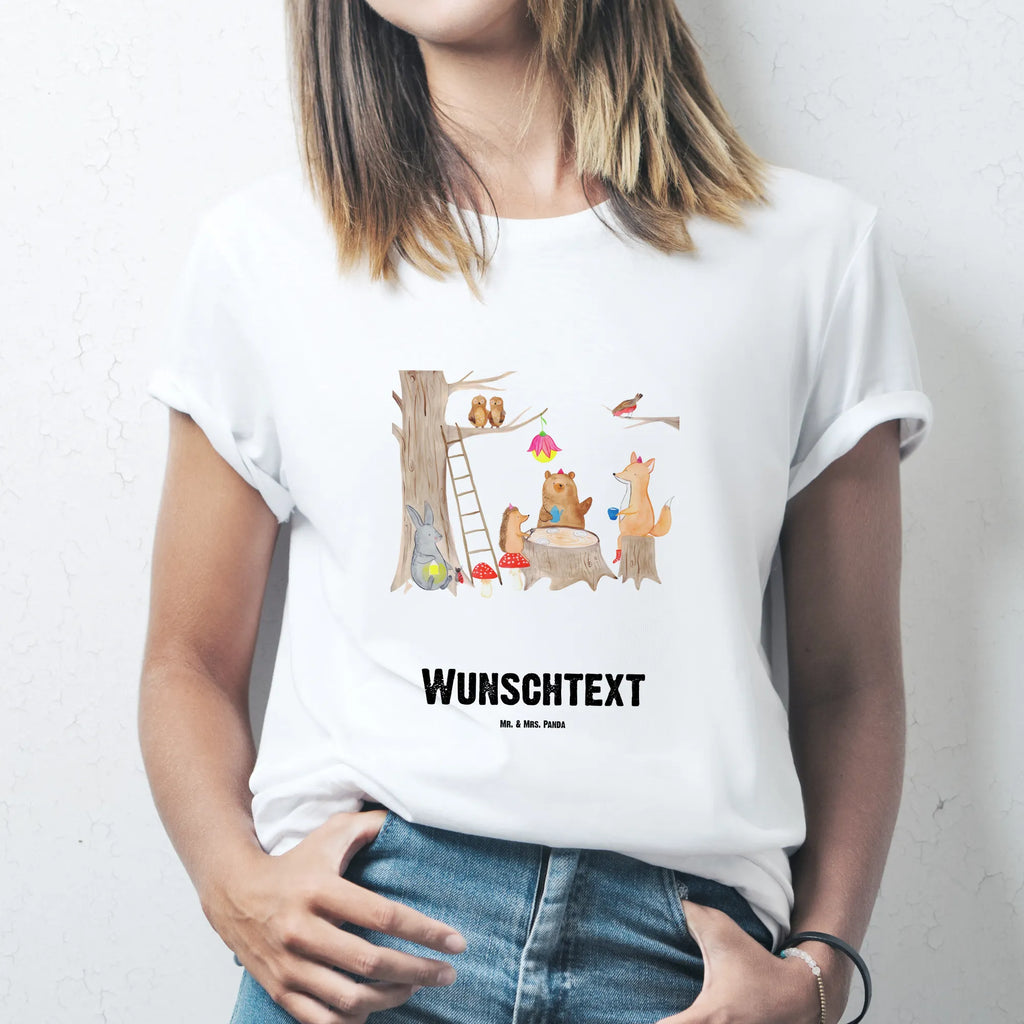 Personalisiertes T-Shirt Waldtiere Picknick T-Shirt Personalisiert, T-Shirt mit Namen, T-Shirt mit Aufruck, Männer, Frauen, Wunschtext, Bedrucken, Tiermotive, Gute Laune, lustige Sprüche, Tiere, Waldtiere, Picknick, Wald, Fuchs, Hase, Igel, Maus, Eichhörnchen