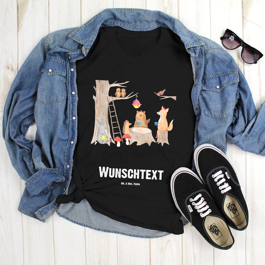 Personalisiertes T-Shirt Waldtiere Picknick T-Shirt Personalisiert, T-Shirt mit Namen, T-Shirt mit Aufruck, Männer, Frauen, Wunschtext, Bedrucken, Tiermotive, Gute Laune, lustige Sprüche, Tiere, Waldtiere, Picknick, Wald, Fuchs, Hase, Igel, Maus, Eichhörnchen