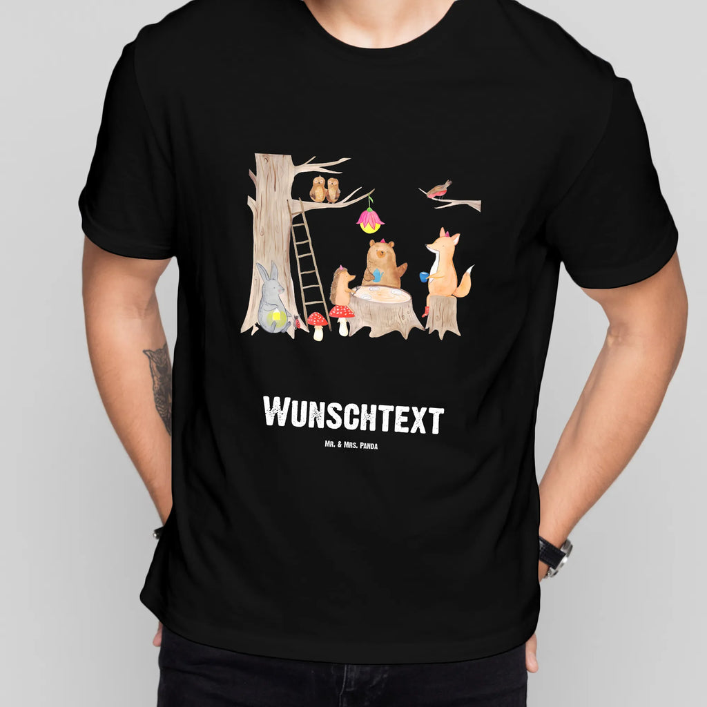 Personalisiertes T-Shirt Waldtiere Picknick T-Shirt Personalisiert, T-Shirt mit Namen, T-Shirt mit Aufruck, Männer, Frauen, Wunschtext, Bedrucken, Tiermotive, Gute Laune, lustige Sprüche, Tiere, Waldtiere, Picknick, Wald, Fuchs, Hase, Igel, Maus, Eichhörnchen