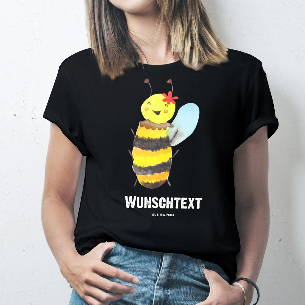 Personalisiertes T-Shirt Biene Happy T-Shirt Personalisiert, T-Shirt mit Namen, T-Shirt mit Aufruck, Männer, Frauen, Biene, Wespe, Hummel