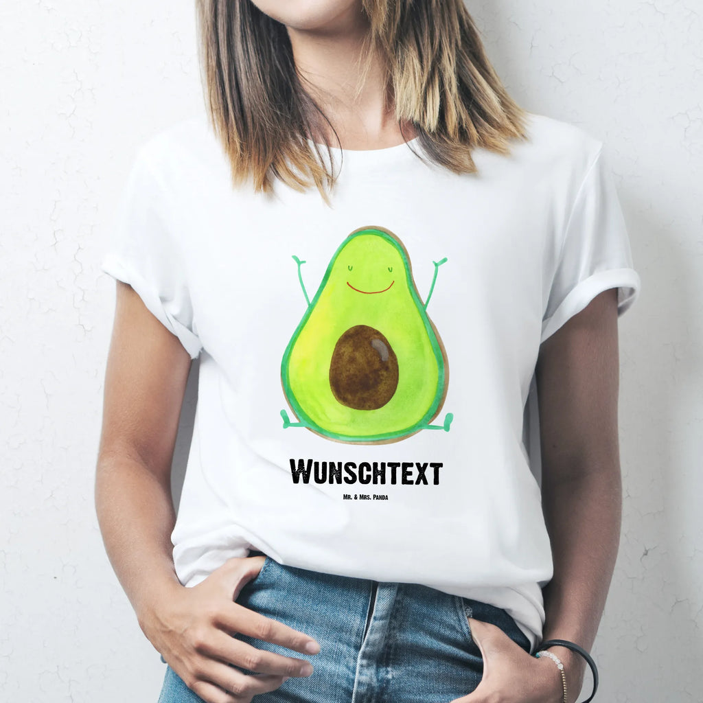 Personalisiertes T-Shirt Avocado Happy T-Shirt Personalisiert, T-Shirt mit Namen, T-Shirt mit Aufruck, Männer, Frauen, Wunschtext, Bedrucken, Avocado, Veggie, Vegan, Gesund, Chaos