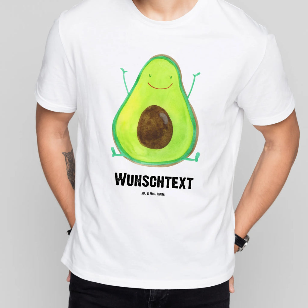 Personalisiertes T-Shirt Avocado Happy T-Shirt Personalisiert, T-Shirt mit Namen, T-Shirt mit Aufruck, Männer, Frauen, Wunschtext, Bedrucken, Avocado, Veggie, Vegan, Gesund, Chaos