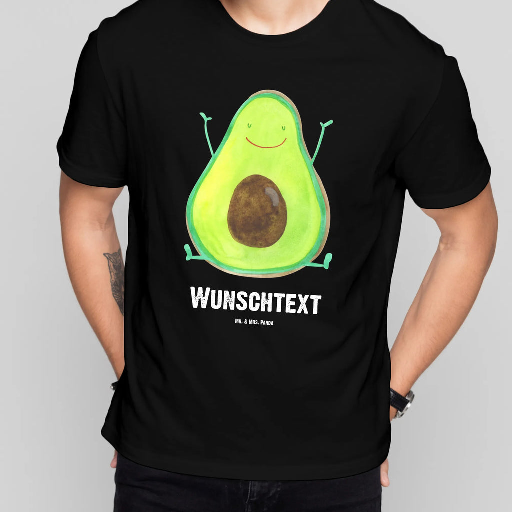 Personalisiertes T-Shirt Avocado Happy T-Shirt Personalisiert, T-Shirt mit Namen, T-Shirt mit Aufruck, Männer, Frauen, Wunschtext, Bedrucken, Avocado, Veggie, Vegan, Gesund, Chaos