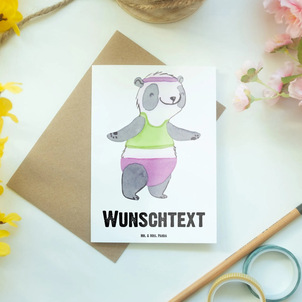 Personalisierte Grußkarte Panda Aerobic Personalisierte Grußkarte, Personalisiertere Klappkarte, Personalisierte Einladungskarte, Personalisierte Glückwunschkarte, Personalisierte Hochzeitskarte, Personalisierte Geburtstagskarte, Grußkarte mit Namen, Grußkarte selber drucken, Grußkarte selbst gestalten, Grußkarte mit persönlichen Nachrichten, Grußkarte als Geldgeschenk, Grußkarten personalisiert, Personalisierte Karte, Geschenk, Sport, Sportart, Hobby, Schenken, Danke, Dankeschön, Auszeichnung, Gewinn, Sportler, Aerobic, Aerobic Fitness, Fitnessstudio