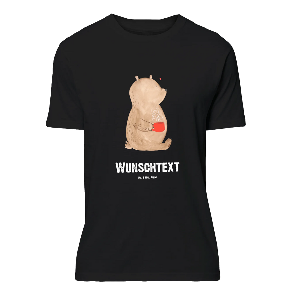 Personalisiertes T-Shirt Bär Kaffee T-Shirt Personalisiert, T-Shirt mit Namen, T-Shirt mit Aufruck, Männer, Frauen, Wunschtext, Bedrucken, Bär, Teddy, Teddybär, Kaffee, Coffee, Bären, guten Morgen, Morgenroutine, Welt erobern, Welt retten, Motivation