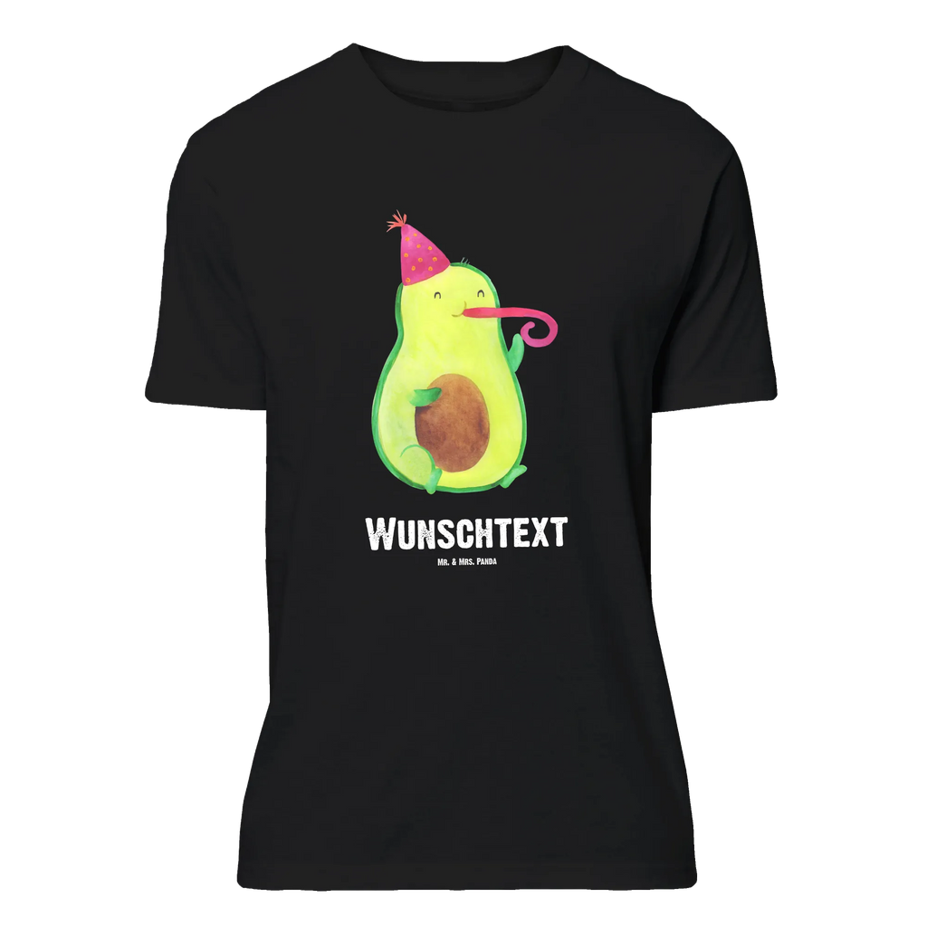 Personalisiertes T-Shirt Avocado Feier T-Shirt Personalisiert, T-Shirt mit Namen, T-Shirt mit Aufruck, Männer, Frauen, Wunschtext, Bedrucken, Avocado, Veggie, Vegan, Gesund, Party, Feierlichkeit, Feier, Fete, Geburtstag, Gute Laune, Tröte