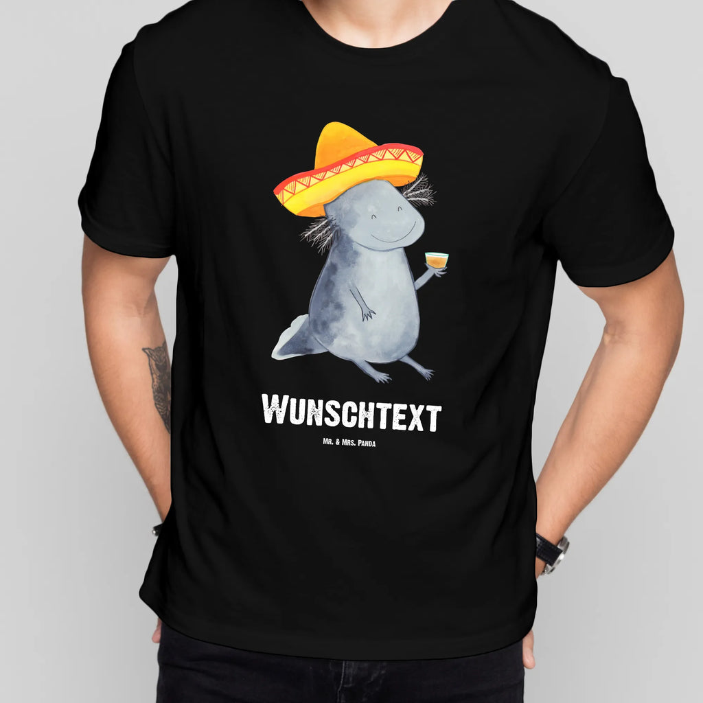 Personalisiertes T-Shirt Axolotl Tequila T-Shirt Personalisiert, T-Shirt mit Namen, T-Shirt mit Aufruck, Männer, Frauen, Wunschtext, Bedrucken, Axolotl, Molch, Mexico, Mexiko, Sombrero, Zitrone, Tequila, Motivation, Spruch, Schwanzlurch, Lurch, Lurche, Axolot, Feuerdrache, Feuersalamander