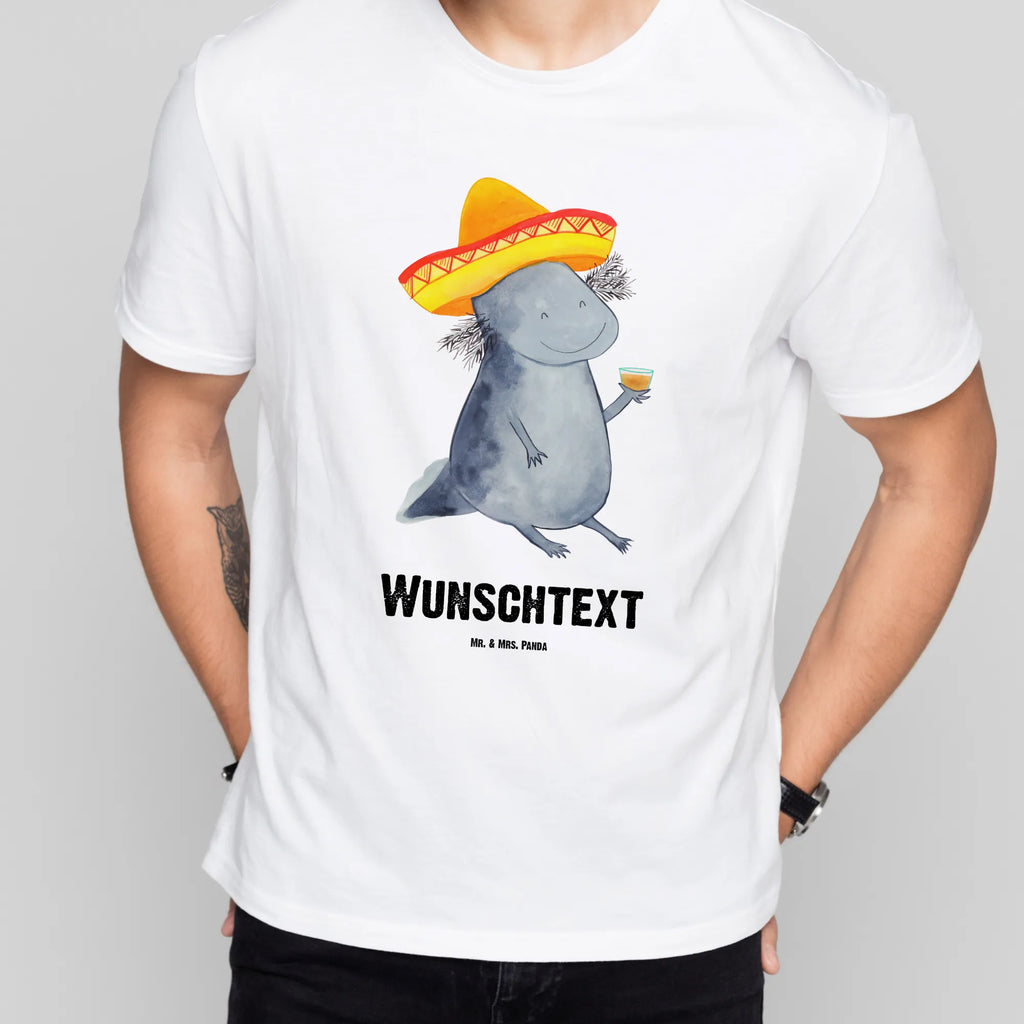 Personalisiertes T-Shirt Axolotl Tequila T-Shirt Personalisiert, T-Shirt mit Namen, T-Shirt mit Aufruck, Männer, Frauen, Wunschtext, Bedrucken, Axolotl, Molch, Mexico, Mexiko, Sombrero, Zitrone, Tequila, Motivation, Spruch, Schwanzlurch, Lurch, Lurche, Axolot, Feuerdrache, Feuersalamander