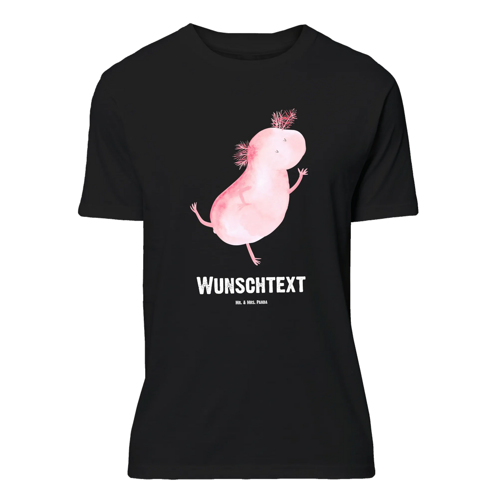 Personalisiertes T-Shirt Axolotl Tanzen T-Shirt Personalisiert, T-Shirt mit Namen, T-Shirt mit Aufruck, Männer, Frauen, Wunschtext, Bedrucken, Axolotl, Molch, Axolot, Schwanzlurch, Lurch, Lurche, Dachschaden, Sterne, verrückt, Freundin, beste Freundin