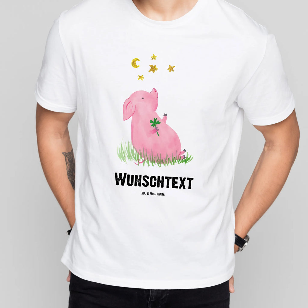 Personalisiertes T-Shirt Glücksschwein T-Shirt Personalisiert, T-Shirt mit Namen, T-Shirt mit Aufruck, Männer, Frauen, Wunschtext, Bedrucken, Tiermotive, Gute Laune, lustige Sprüche, Tiere, Glücksschwein. Glück, Schwein, Schweinchen, Sterne, Sernchen, Ziele, Träume, Motivation, Glücksbringer