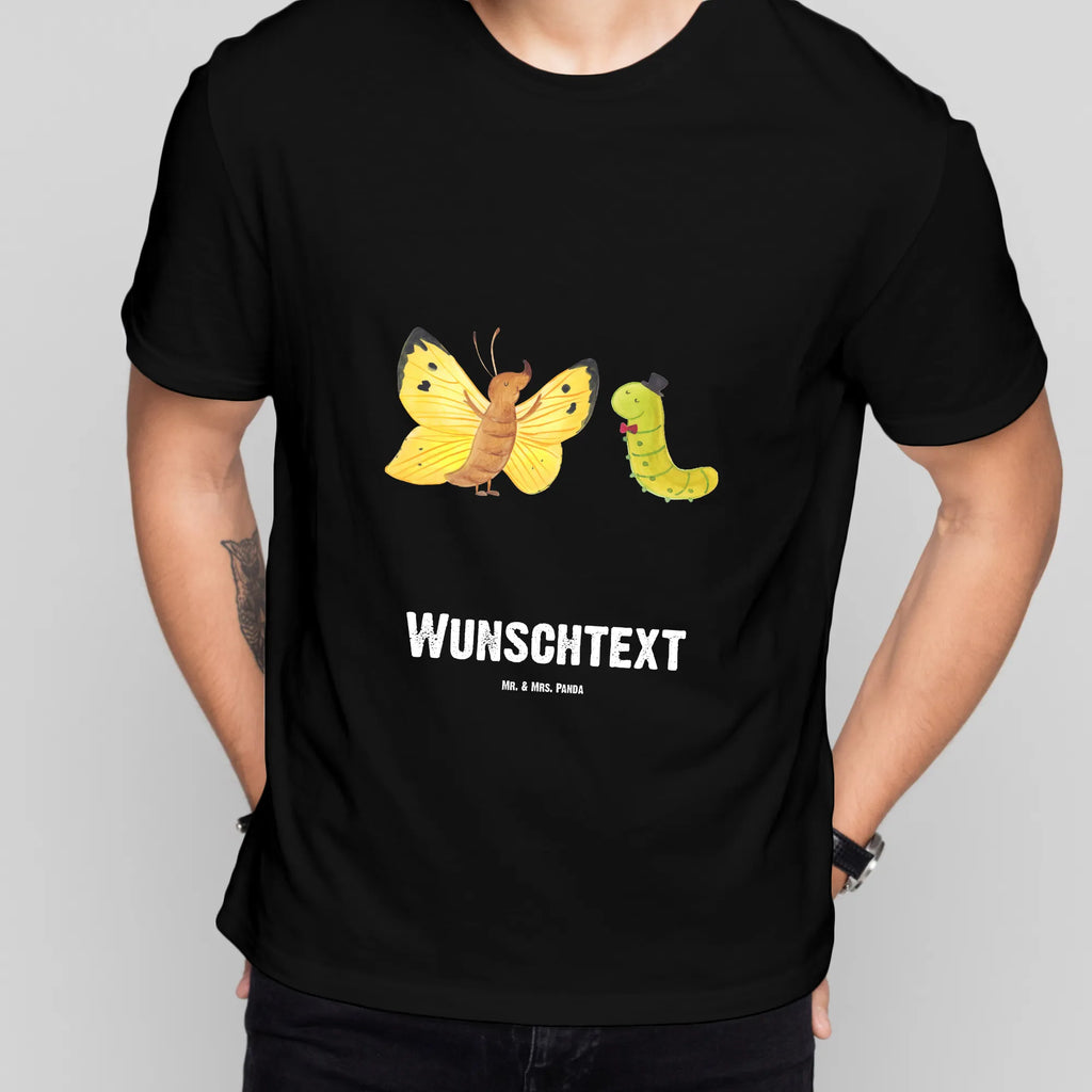 Personalisiertes T-Shirt Raupe & Schmetterling T-Shirt Personalisiert, T-Shirt mit Namen, T-Shirt mit Aufruck, Männer, Frauen, Wunschtext, Bedrucken, Tiermotive, Gute Laune, lustige Sprüche, Tiere, Raupe, Schmetterling, Zitronenfalter, Entwicklung, Erwachsen werden, Kokon, Hut, Hütchen, Schönheit, Aufwachsen