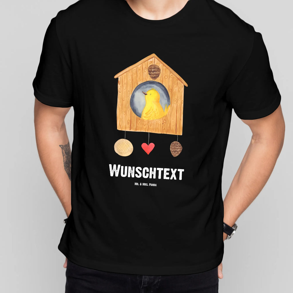 Personalisiertes T-Shirt Vogelhaus Home T-Shirt Personalisiert, T-Shirt mit Namen, T-Shirt mit Aufruck, Männer, Frauen, Wunschtext, Bedrucken, Tiermotive, Gute Laune, lustige Sprüche, Tiere, Vogelhaus, Vogel, Home sweet Home, Einzug, Umzug, Geschenk, Einzugsgeschenk, Hausbau, Haus