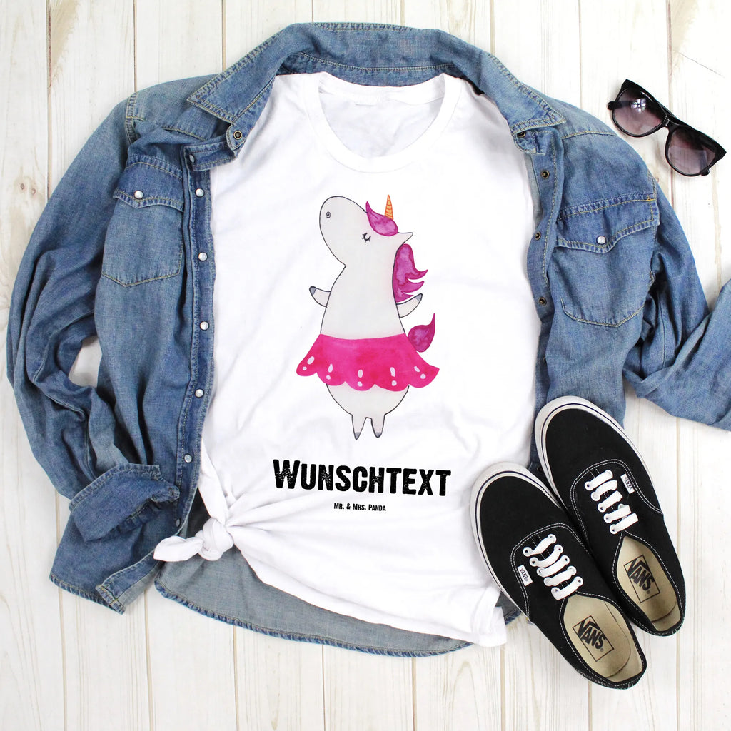 Personalisiertes T-Shirt Einhorn Ballerina T-Shirt Personalisiert, T-Shirt mit Namen, T-Shirt mit Aufruck, Männer, Frauen, Wunschtext, Bedrucken, Einhorn, Einhörner, Einhorn Deko, Unicorn, Tanzen, Ballerina, Party, Wohnung, Spaß, Feiern, Geburtstag, Tänzerin, Lebenslust, Lebensfreude