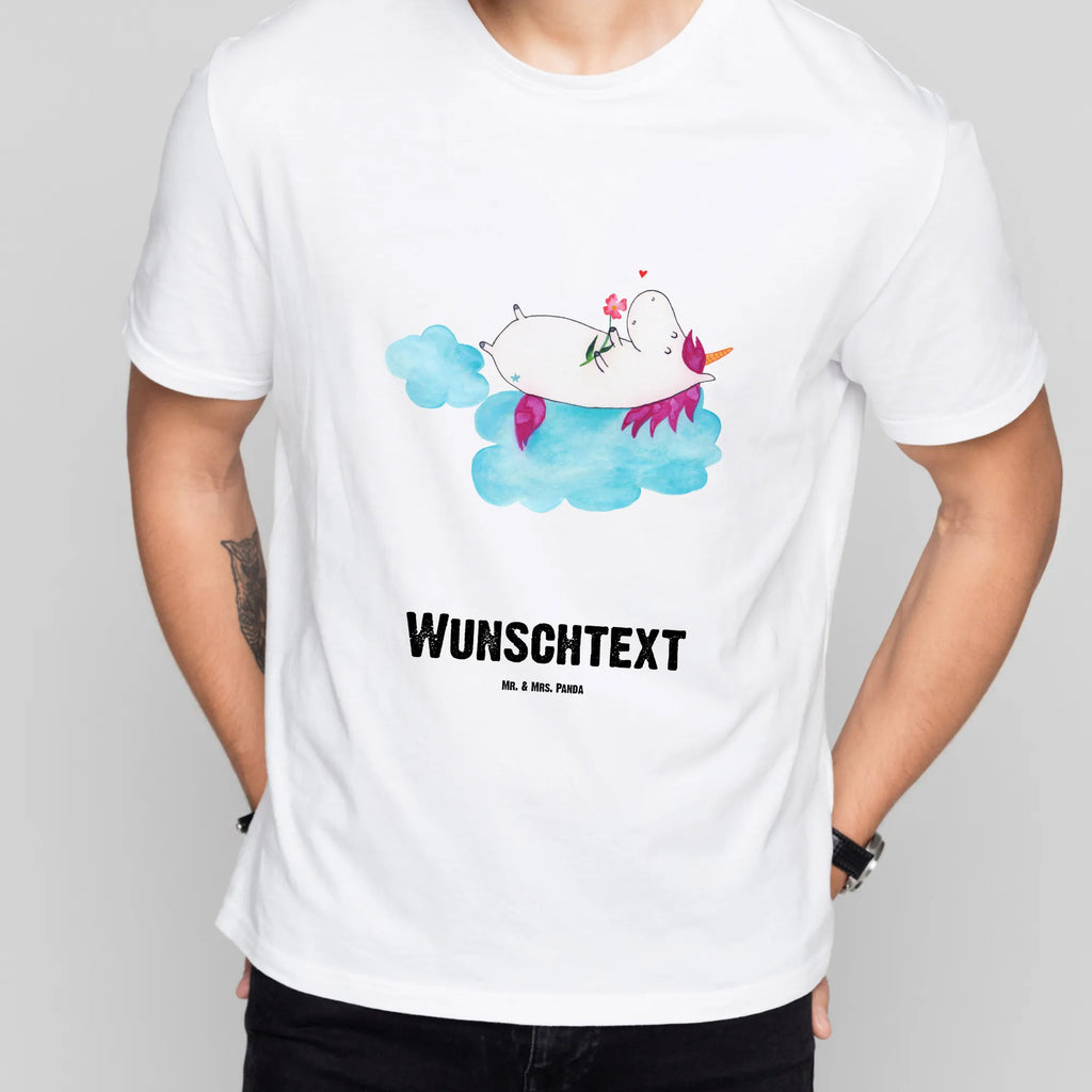 Personalisiertes T-Shirt Einhorn verliebt auf Wolke T-Shirt Personalisiert, T-Shirt mit Namen, T-Shirt mit Aufruck, Männer, Frauen, Wunschtext, Bedrucken, Einhorn, Einhörner, Einhorn Deko, Pegasus, Unicorn, verliebt, Liebe, Liebesbeweis, Freundin, Wolke