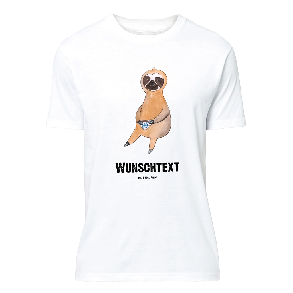 Personalisiertes T-Shirt Faultier Kaffee T-Shirt Personalisiert, T-Shirt mit Namen, T-Shirt mit Aufruck, Männer, Frauen, Wunschtext, Bedrucken, Faultier, Faultier Geschenk, Faultier Deko, Faultiere, faul, Lieblingstier, Kaffee, erster Kaffee, Morgenmuffel, Frühaufsteher, Kaffeetasse, Genießer, Coffee, Kaffeegetränk