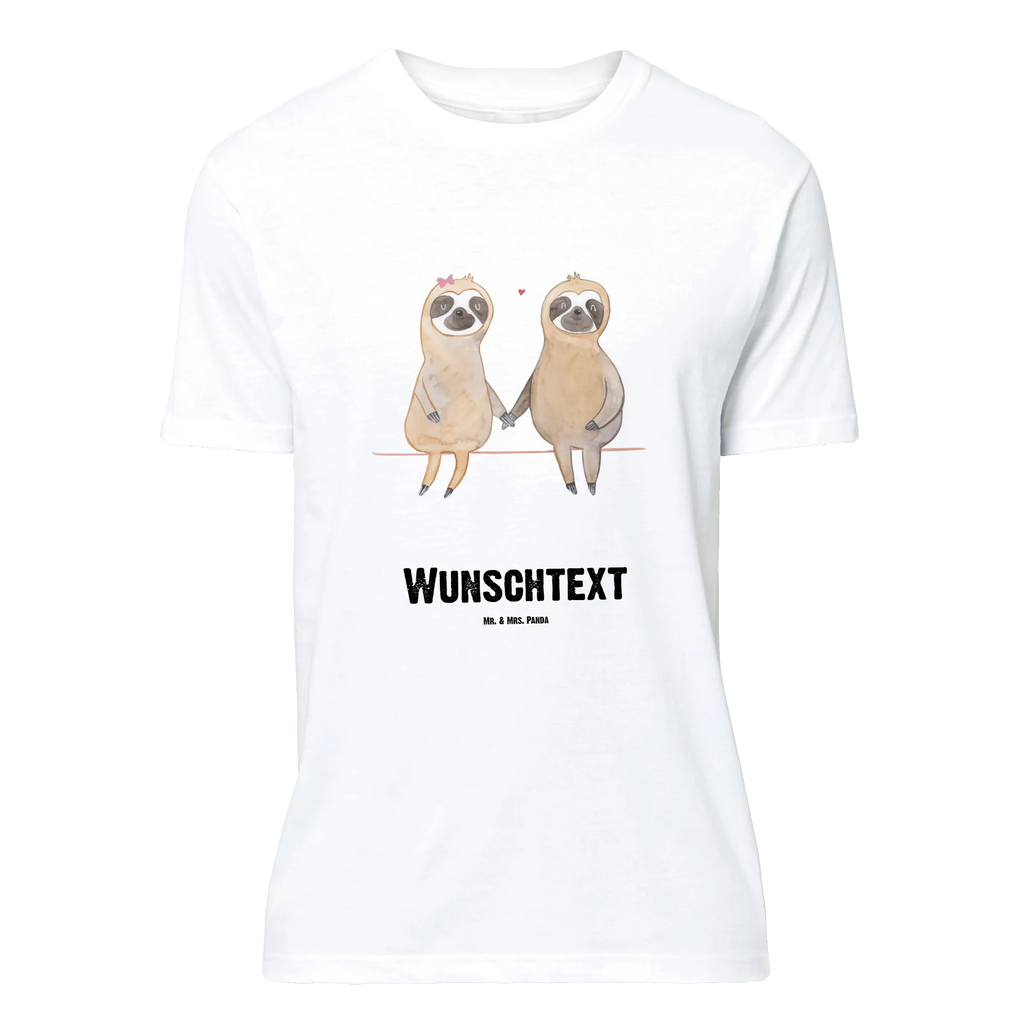 Personalisiertes T-Shirt Faultier Pärchen T-Shirt Personalisiert, T-Shirt mit Namen, T-Shirt mit Aufruck, Männer, Frauen, Wunschtext, Bedrucken, Faultier, Faultier Geschenk, Faultier Deko, Faultiere, faul, Lieblingstier, Liebe, Liebespaar, Faultierliebe, Faultierpärchen, verliebt, verlobt, gemeinsam, relaxen, Pärchen, Beziehung, Langsamkeit