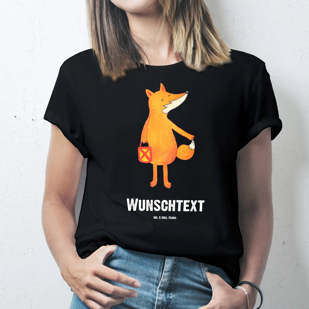 Personalisiertes T-Shirt Fuchs Laterne T-Shirt Personalisiert, T-Shirt mit Namen, T-Shirt mit Aufruck, Männer, Frauen, Wunschtext, Bedrucken, Fuchs, Füchse, Spruch trösten, Liebeskummer Spruch, Laterne, Sankt Martin, Laternenumzug, Aufmuntern, Cäsar Otto Hugo Flaischlen