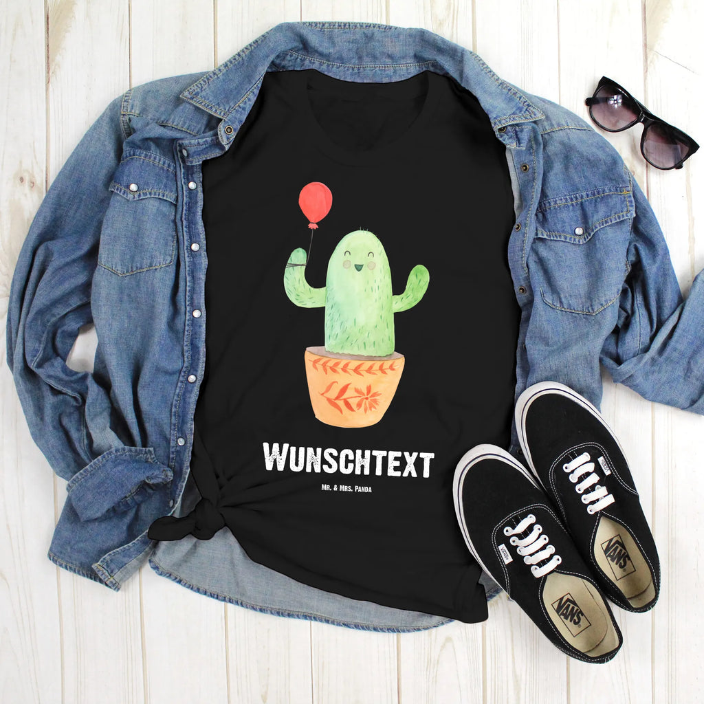 Personalisiertes T-Shirt Kaktus Luftballon T-Shirt Personalisiert, T-Shirt mit Namen, T-Shirt mit Aufruck, Männer, Frauen, Wunschtext, Bedrucken, Kaktus, Kakteen, Luftballon, Neustart, Freude, Büro, Stress, Büroalltag, Freundin, Freund, Ausbildung, Prüfung