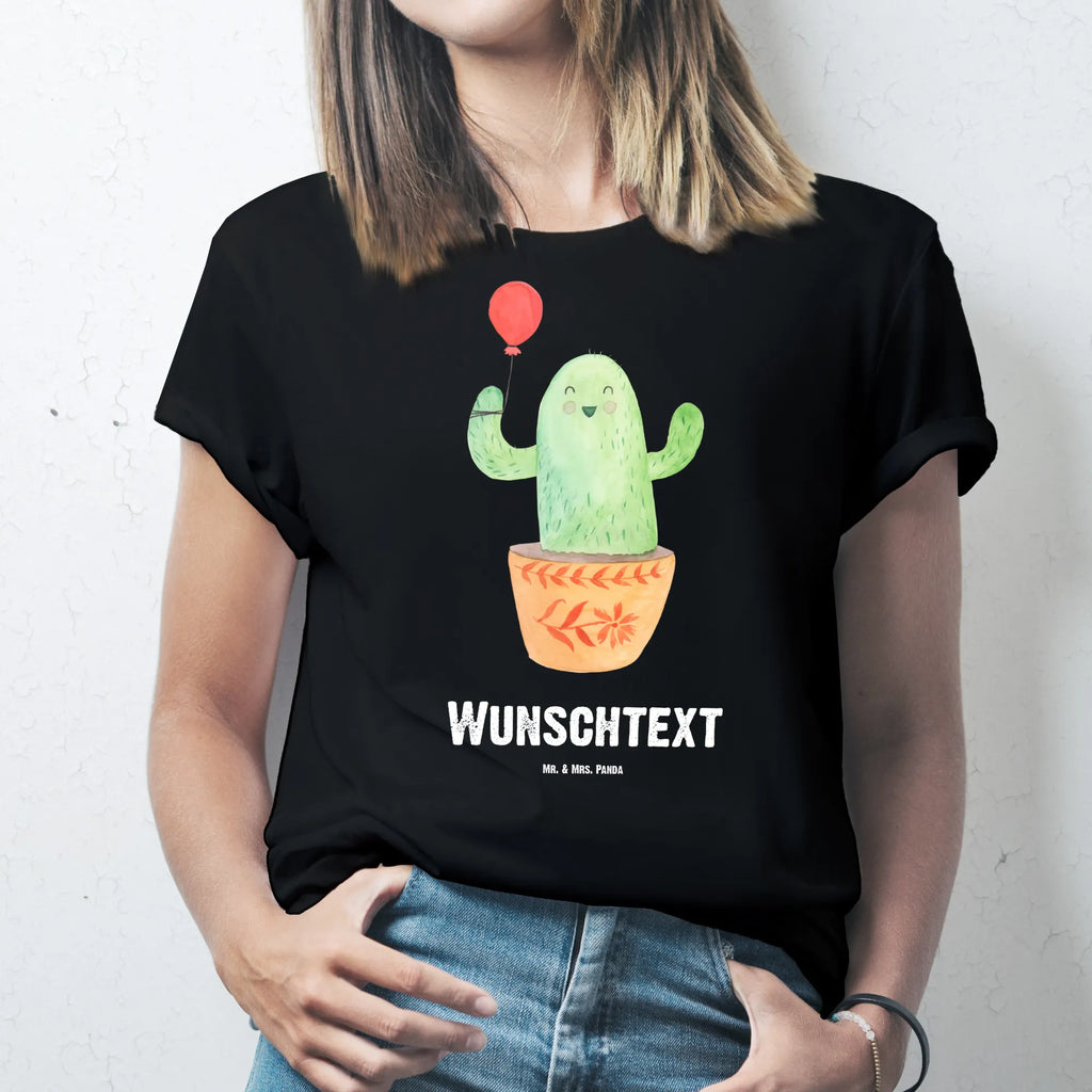 Personalisiertes T-Shirt Kaktus Luftballon T-Shirt Personalisiert, T-Shirt mit Namen, T-Shirt mit Aufruck, Männer, Frauen, Wunschtext, Bedrucken, Kaktus, Kakteen, Luftballon, Neustart, Freude, Büro, Stress, Büroalltag, Freundin, Freund, Ausbildung, Prüfung