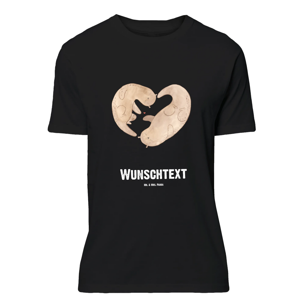 Personalisiertes T-Shirt Otter Herz T-Shirt Personalisiert, T-Shirt mit Namen, T-Shirt mit Aufruck, Männer, Frauen, Wunschtext, Bedrucken, Otter, Fischotter, Seeotter, Liebe, Herz, Liebesbeweis, Liebesgeschenk, Bessere Hälfte, Love you, Jahrestag, Hochzeitstag, Verlobung, gemeinsames Leben