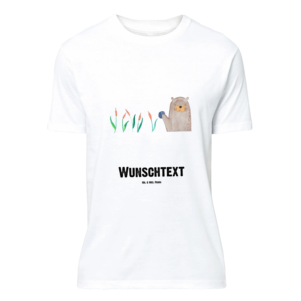 Personalisiertes T-Shirt Otter mit Stein T-Shirt Personalisiert, T-Shirt mit Namen, T-Shirt mit Aufruck, Männer, Frauen, Wunschtext, Bedrucken, Otter, Fischotter, Seeotter, Otter Seeotter See Otter