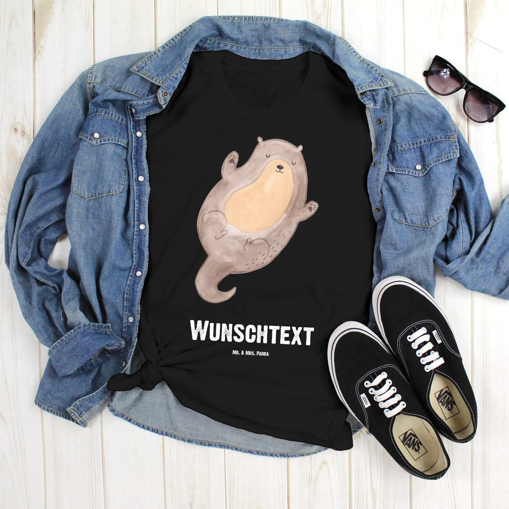 Personalised T-Shirt otter Embrace T-Shirt Personalisiert, T-Shirt mit Namen, T-Shirt mit Aufruck, Männer, Frauen, Wunschtext, Bedrucken, Otter, Fischotter, Seeotter, Otter Seeotter See Otter